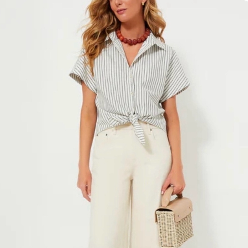 Tuckernuck Striped Linen Tie-Front Shirt